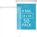 GPI - 14" X 24" Extra Large Reclosable Zip Bags - 4 Mil Heavy-Duty - Pack of 50 - Clear Plastic Zipper Lock Bags, Resealable Poly Baggies for Clothing, Tools, Travel, Storage & Packaging.