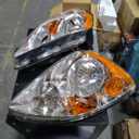 WEELMOTO for 2005-2006 Honda CR-V 4-Door Sport Utility Headlights for 2005 2006 Honda CRV Pair Headlamp Chrome Housing Amber Reflector Left+Right Side