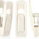 Tinfol Ivory Velvet Hanger Clips, 24 Pack Pants Velvet Clips, Large Opening Clip Clothes Pin, Strong Finger Flocked Clip Perfect for Slim-line Clothes Hangers