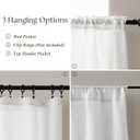 CUTEWIND Linen Kitchen Window Curtains Over Sink Rod Pocket 50 x 24 2 Sets Rustic Country Semi Sheer Light Filtering Curtains for Wide Bathroom Window Basement RV Ivory White