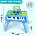 Baby DJ Table for Toddlers 1-3, Baby Musical Piano Toys 6-9-12-18 Months Toddler Activity Learning DJ Mixing Table with Music & Light Educational Toy for 1 Year Old Boy Girl First Birthday Infant Gift