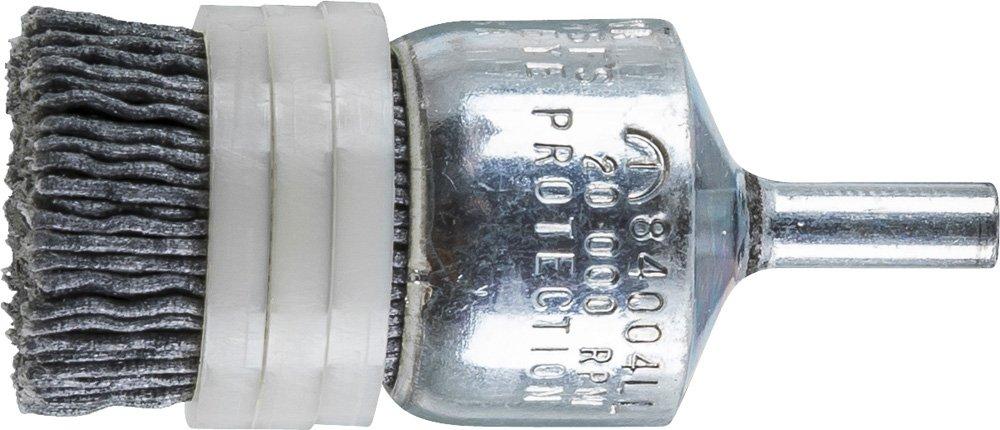 PFERD 84004 M-Brad Power End Brush, Silicon Carbide Grain (SiC), 1" Diameter, 1/4" Stem Diameter, 040 Filament, 120 Grit (Pack of 10)
