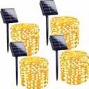 4-Pack 160FT 400 LED Solar String Lights for Outside, Solar Lights Outdoor with 8 Lighting Modes, Twinkle Solar Fairy Lights for Tree Christmas Wedding Party Decorations Garden Patio (Warm White)