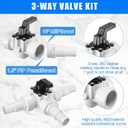 DoubleFill 3 Way Swimming Pool Diverter Valve Hose Adapter with Hose Clamps Replacement Slip Valve Filter Hose Conversion Kit with Seal Ring for 1 1/4'' or 1 1/2'' Filter Ports (White,Hose Adapter)