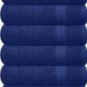 GLAMBURG Ultra Soft 6-Piece Hand Towel Set 16x28-100% Ringspun Cotton - Durable & Highly Absorbent Hand Towels - Ideal for use in Bathroom, Kitchen, Gym, Spa & General Cleaning - Navy Blue
