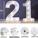 Light Up Numbers Birthday Decorations, Marquee Number Lights Sign with Remote, Lighted Numbers for 21st Birthday Wedding Anniversary Party Backdrop Wall Decor, Cool White and Warm White Number 21