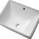 Sarlai Undermount Bathroom Sink Rectangular - 20 x 15 Inch Bathroom Sink Rectrangle Undermount Pure White Porcelain Ceramic Lavatory Vanity Vessel Sink