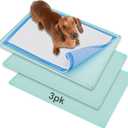 TidyFriend 3 Pk Pee Pad Holder Tray for 30 x 23 Pee Pads with Corner Lock Holes, Raised Edges, Non-Spill, Easy to Clean Silicone Dog Potty Tray Holder, For Indoor Floor Protection (Turquoise)