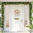 Decorative Spring Door Hangers Welcome Sign Blooming Flowers Birdhouse Wall Tags Plaque for Farmhouse Porch Front Yard Ornament Ironwork