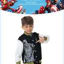 Disney Marvel Spider Man Bomber Jacket Toy Story Cars Mcqueen Varsity Cardigan Lightweight Coat Snap Button Sweatshirts 2-13Y (Black)
