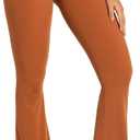 Sunzel Flare Leggings, Crossover Yoga Pants with Tummy Control, High-Waisted and Wide Leg (Medium, Coffee)
