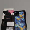 for iPhone 15 Case - Wireless Charging Compatible - Dual-Layer Hard Shell + Silicone Cover - Shockproof Protective Phone Case with Stylish Designs for Women - Abstract Bule Gold Water