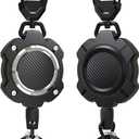 LIUGX 2 Pack Retractable Keychain, Heavy Duty Carabiner Key Chains, 10,000+ Rebound, Impact Resistance ID Badge Reels with 31.5 Wire Rope and Key Ring, Up to 8oz, Aluminum Ring, Carbon Fiber-Texture (Silver)