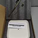 pickpiff Necklace Holder Stand with Ceramic Base: 12" Jewelry Tree Display Organizer for Necklaces, Bracelets, Rings, Earrings, Tall Gold Stand for Women, Aesthetic Room Dcor, Gold and White (6.7" base)