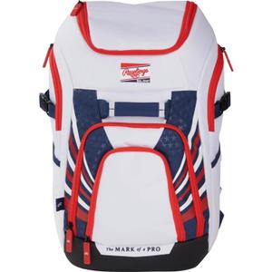 Rawlings | FRANCHISE 2.0 Player's Backpack | Baseball/Softball | Rec/Travel | Multiple Styles (White,Red)
