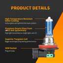 H11 Halogen Headlight Bulbs, 12V 55W H11 Headlight Bulbs, High Beam, Low Beam and Fog Light Replacement, Automotive Headlight Bulbs, No Glare, Super Bright, 2 Pack