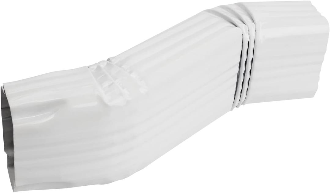 Gutter Downspout Leader Style A Elbow (Offset= 3) 2x3 White S-Shape