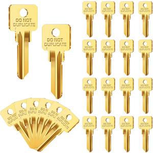 50 Pcs Sc1 Brass Key Blanks Uncut Blank Keys Compatible for Home Door Lock Replacement Parts