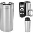 Alpine Indoor Commercial Trash Can Open Top- 27 Gallon Stainless Steel Garbage Can, Heavy Duty, Large, Tall Round Industrial Waste for Office, Hotel, Lobby, Business Bathrooms & High Traffic Areas