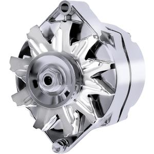 Chrome GM 1 Wire Automotive Alternator Self Exciting High Output 105A One Wire Compatible with Chevy 350 BBC SBC 10SI #1100125 ADR0335C 40012395 7127SECN100A 7127-SE105C