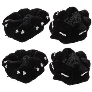 minkissy Black Velvet Rhinestone Hair Net Bun Cover Elastic Mesh Snood for Ballet Dance and Elegant Updos 3.5X3.1X0.6 Inch Hair Accessory