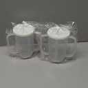 2x Sliner Adult Sippy Cups for Elderly 12 oz Straw Sippy Cups with 2 Handles No Spill for Adults Spill Proof Dysphagia Cup for Disabled Patients(White)