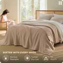 Bedsure 100% Cotton Muslin Blanket 8-Layer Twin XL, Breathable & Substantial Oeko TEX Gauze Bed Throw, PureWoven All-Season Moisture-Wicking Bedding, Softens After Wash, Taupe, 66"x90"