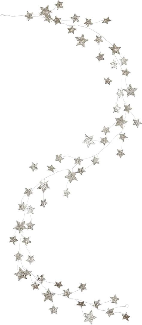 Creative Co-Op 72" Star Shaped Garland with Glitter