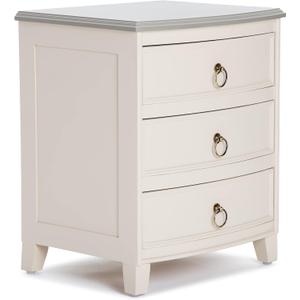 Finch Charleston End Table Nightstand with Drawers, Solid Wood Bedside or Living Room Storage, Modern Farmhouse Decor, Fully Assembled, Cream White/Gray, unspecified