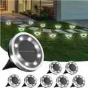 INCX Solar Ground Lights, 8 Pack Solars Light Outdoor Waterproof, Solar Garden Lights Landscape Lighting for Patio Pathway Lawn Yard Deck Driveway Walkway, Cold White