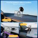 Magnetic Car Phone Holder, Universal 360 Dashboard Suction Cup Mount for Driving, Gym or Office, Foldable Vacuum Phone Holder for iPhone