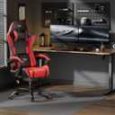 HLDIRECT High Back Gaming Chair, USB Massage Lumbar Support, Black&Red, 20.9 inches x 21.7 inches x 51.2 inches