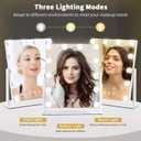 Vanity Mirror with Lights, 13'' x 11'' Lighted Makeup Mirror for Desk, Hollywood Mirror with 12 Dimmable Bulbs, 3 Color Modes, Smart Touch Control, 360Rotation, Gifts for Mothers Day