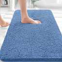 OLANLY Bathroom Rugs 30x20, Extra Soft Absorbent Chenille Bath Rugs, Rubber Backing Quick Dry, Machine Washable Bath Mats for Bathroom Floor, Tub and Shower, Home Decor Accessories, Cornflower Blue