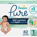 Pampers Pure Protection Baby Diapers, Size 1 (814 lbs), 82 Count, Up to 100% Leakproof, Premium Plantbased Skin Protection, Hypoallergenic Soft Diapers
