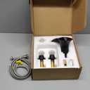 LED Bathroom Faucets 3 Hole Waterfall Bathroom Sink Faucet, 8 inch Widespread Modern Vanity Faucet with Light, 2 Handle Bathroom Faucet & Parts, Matte Black