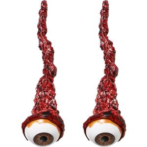 Hanaive 2 Pcs Halloween Ripped out Eyeball Prop Movie Props Hand Made Quality Realistic Ripped out Eyes Party Favors for Halloween Trick or Treat Party(Brown)