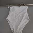 RELLECIGA Women's Bandeau One Piece Swimsuits (Medium, White)