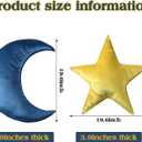 Beeveer 2 Pcs Star Moon Shaped Pillow Nursery Soft Velvet Star Plush Moon Shaped Pillow Creative Nursery Decor for Christmas Decoration Baby Kids Room Birthday Baby Shower Decor