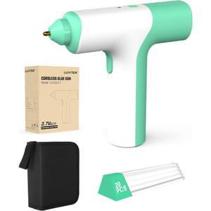 LUXTER Cordless Hot Glue Gun Kit 15s Fast Preheating Anti-drip Nozzle Auto Shut-Off Hot Melt Glue Gun with 2.6Ah Battery and 20 Hot Glue Sticks Craft Gun for DIY, Home Repairs, Kids' School Projects