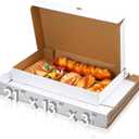 Dunzoom 20 Pcs Full Pan Corrugated Catering Box 21" x 13" x 3" Secure Stackable Food Delivery Container, White Bakery Cardboard Food Storage Boxes for Takeout Delivery