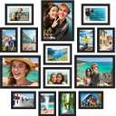 upsimples 19 Pack Picture Frames Collage Wall Decor for Mounting or Tabletop Display, Photo Gallery Frame Set for Family, Multi Sizes Including 8x10, 5x7, 4x6, Black