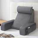 ENITYA 19" Reading Pillow for Bed with Firm Back Support & Big Pockets