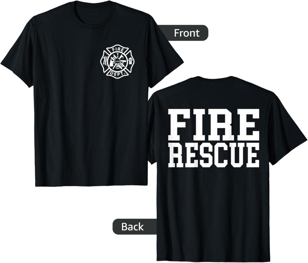 Fire Department Logo Uniform Fireman Symbol Firefighter Gear T-Shirt Small