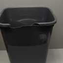 Superio Kitchen Trash Can 13 Gallon with Swing Lid, Plastic Tall Garbage Can Outdoor and Indoor, Large 52 Qt Recycle Bin and Waste Basket for Home, Office, Garage, Patio, Restaraunt (Grey/Black)