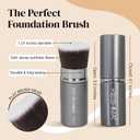Flat Top Retractable Makeup Brush by Keshima - Premium Retractable Kabuki Brush, for Foundation Liquid Makeup, Powder, Cream and Blush