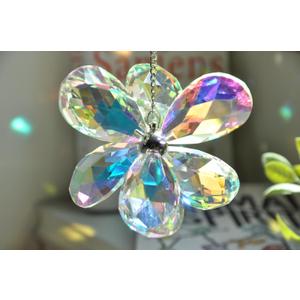 Sun Catchers Indoor Window Crystal Suncatcher Prism Hanging Feng Shui Crystal Ball Hanging Flower Light Catcher Rainbow Window Wall Decor AB Color