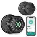 Fingerprint Door Lock- Smart Door knob,biometric Door Lockwith passcode keypad keyless Entry Door Handlefor Bedroom Home Hotel Office Apartment Smart Door Lock (Satin Nickel)