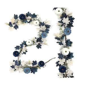 6ft Blue Pumpkin Fall Garland Maple Leaves White Pumpkins Decor
Thanksgiving Autumn Garland for Front Door Fireplace Kitchen, Rustic Hanging Decor, Indoor Outdoor Wreath for Home