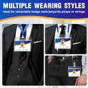 2 x 20PCS ID Badge Holder Horizontal - Extra Thick Clear ID Card Holder with Waterproof Resealable Zip - Name Tag Holder for Nurses, Office and School